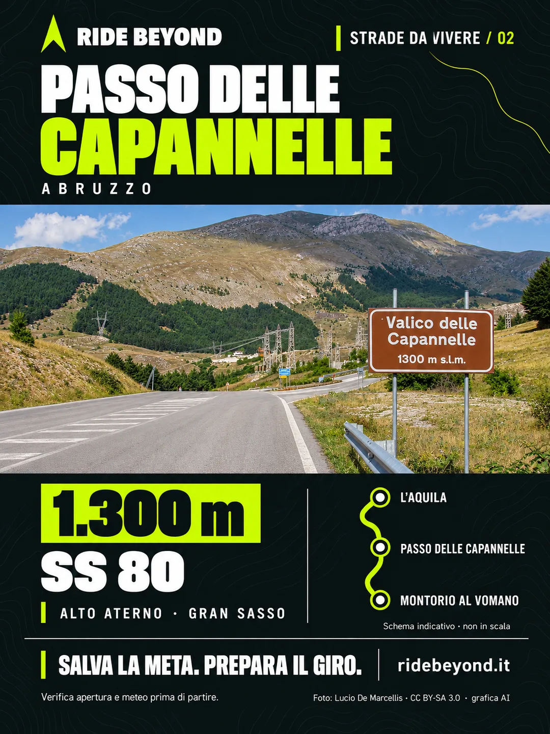 Grafica RIDE BEYOND · Passo delle Capannelle, Abruzzo