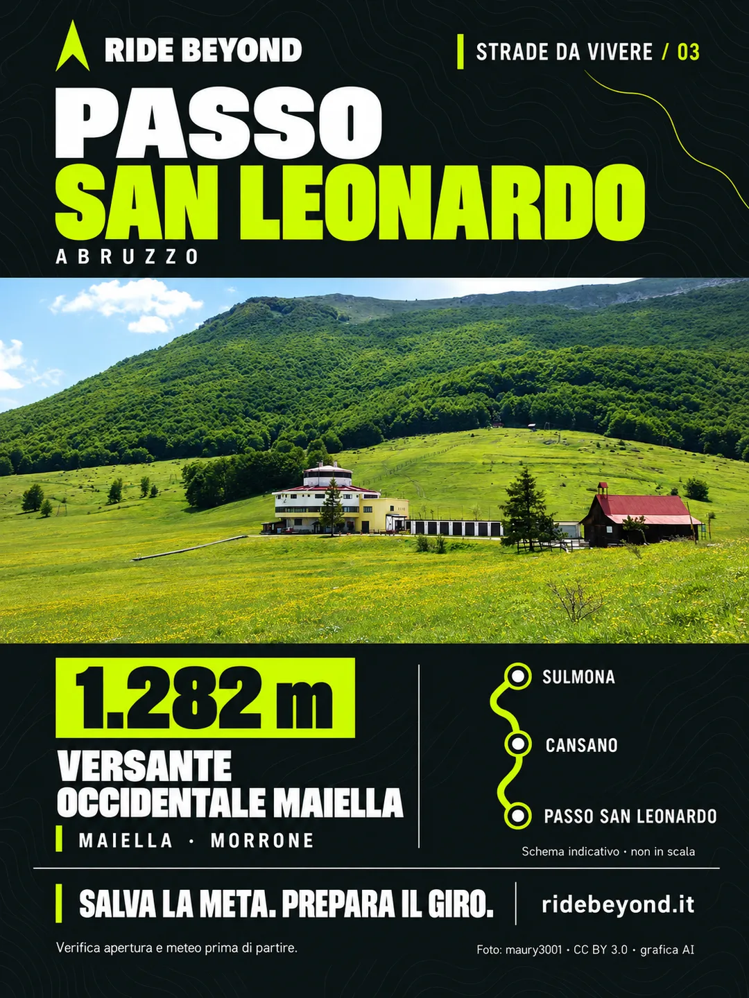 Grafica RIDE BEYOND · Passo San Leonardo, Abruzzo