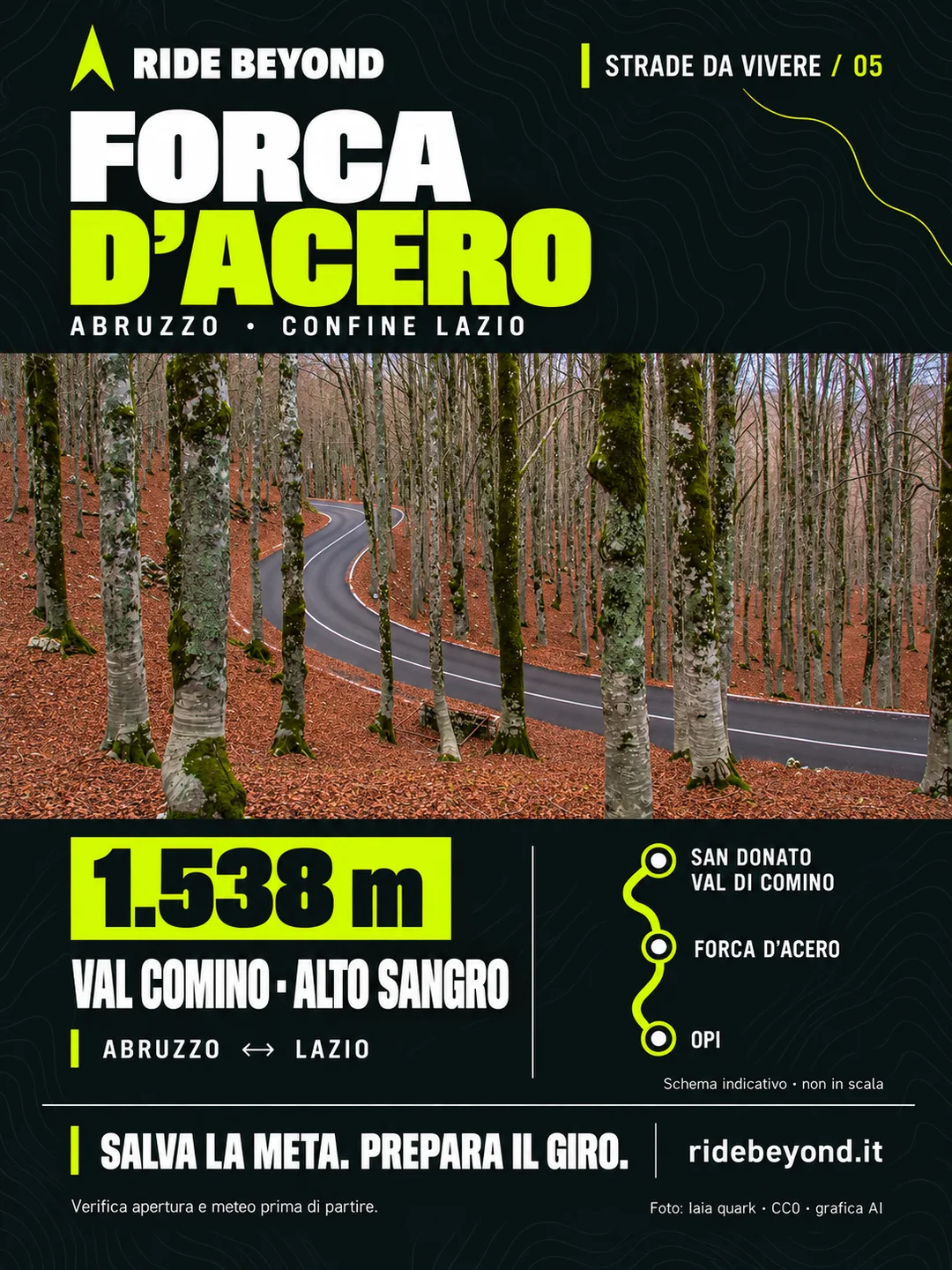 Grafica RIDE BEYOND · Forca d’Acero, Abruzzo