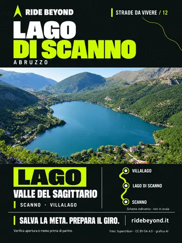Grafica RIDE BEYOND · Lago di Scanno