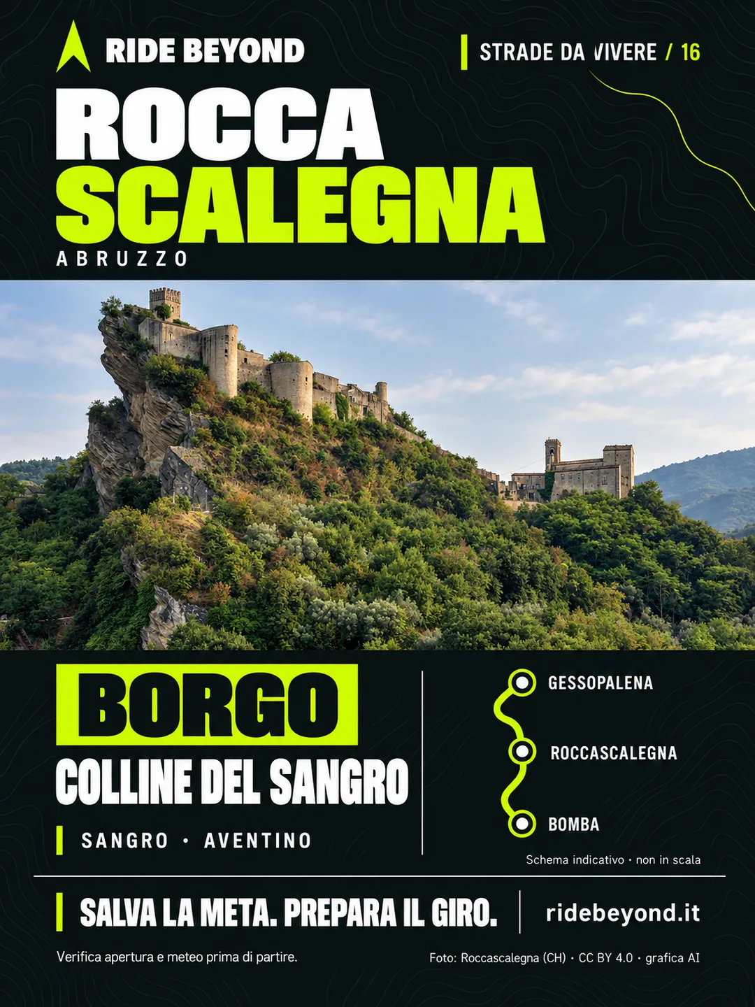 Grafica RIDE BEYOND · Roccascalegna, Abruzzo