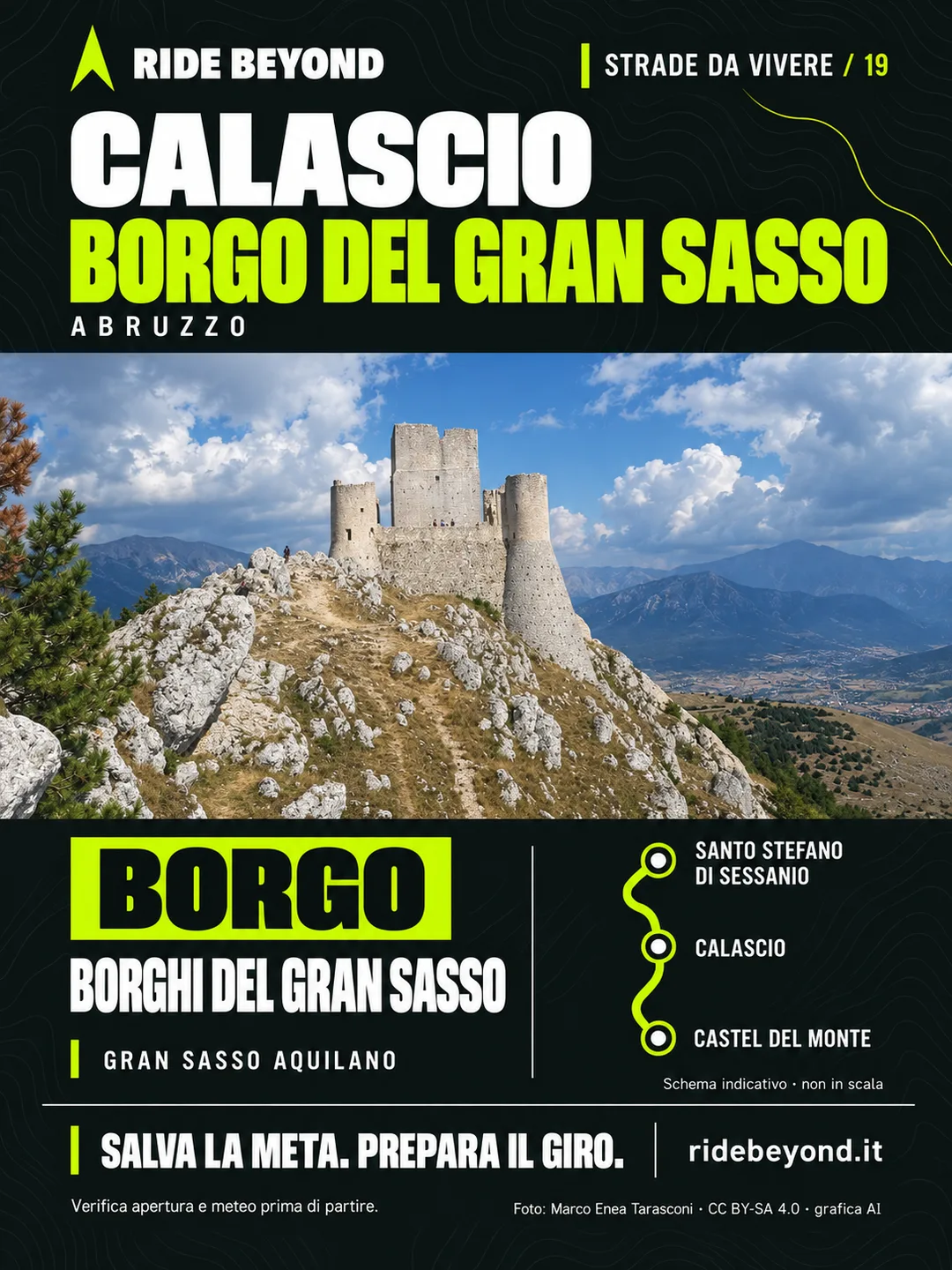 Grafica RIDE BEYOND · Calascio, Abruzzo