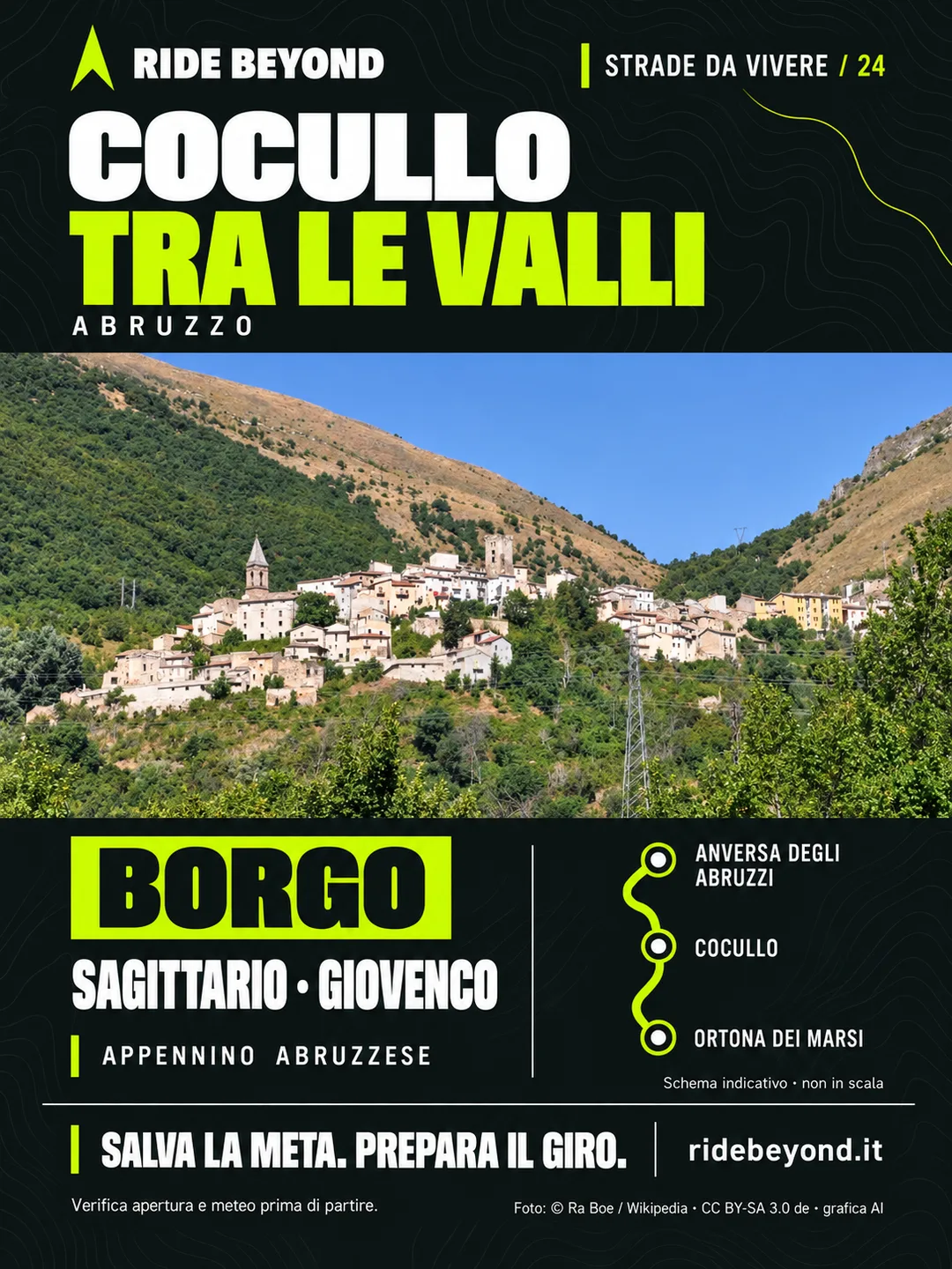 Grafica RIDE BEYOND · Cocullo, Abruzzo