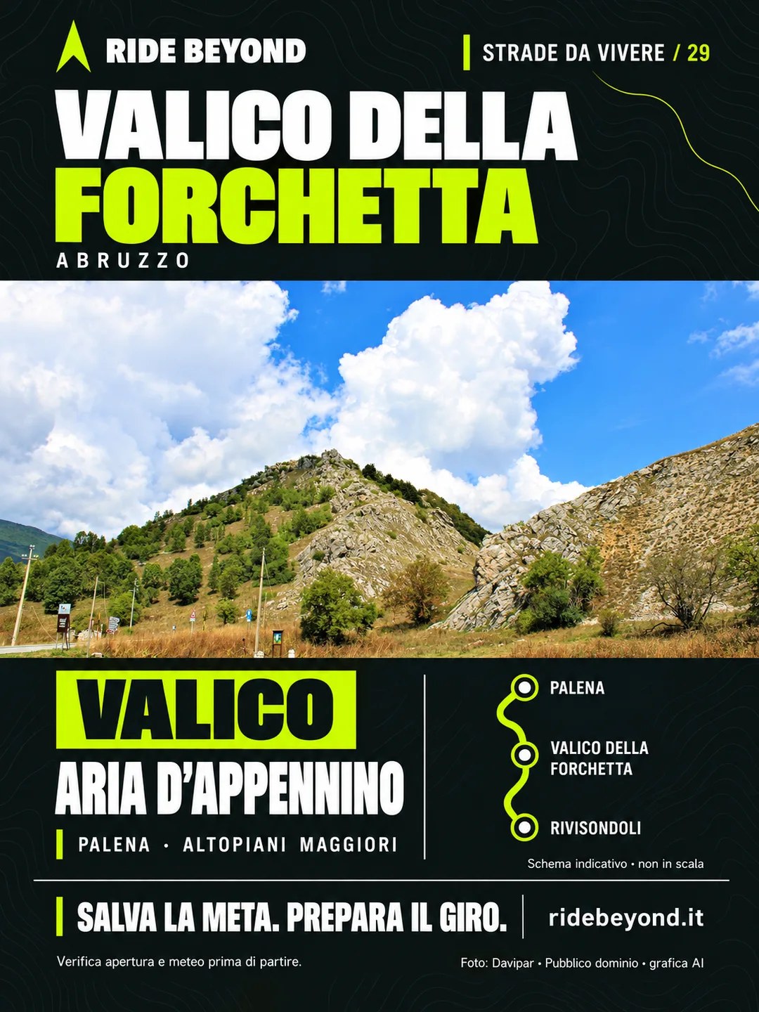 Grafica RIDE BEYOND · Valico della Forchetta, Abruzzo