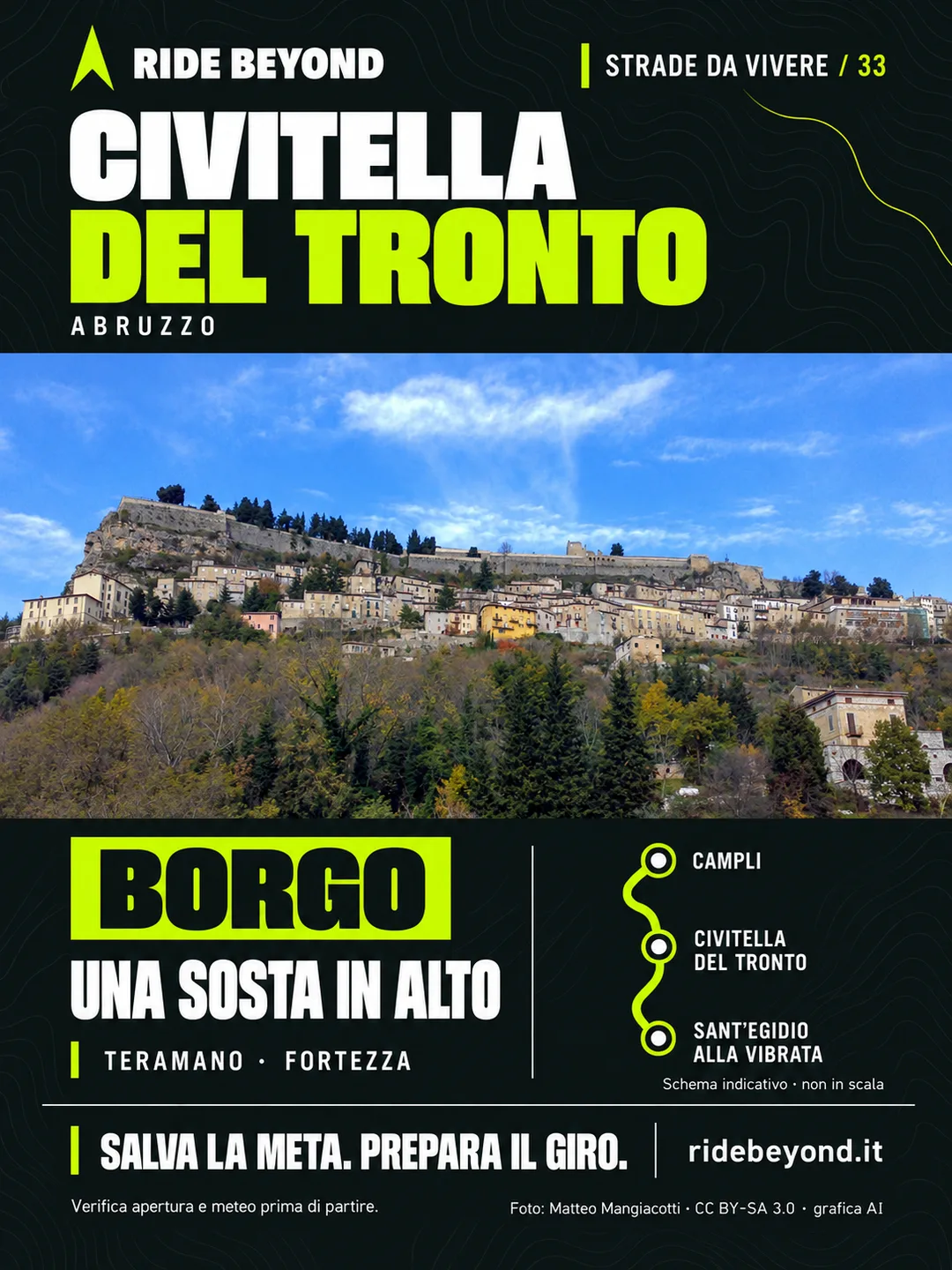 Grafica RIDE BEYOND · Civitella del Tronto, Abruzzo