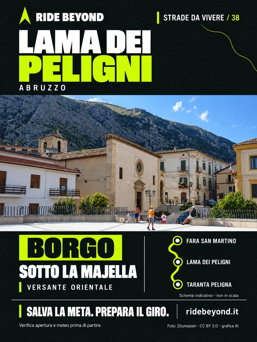 Grafica RIDE BEYOND · Lama dei Peligni, Abruzzo