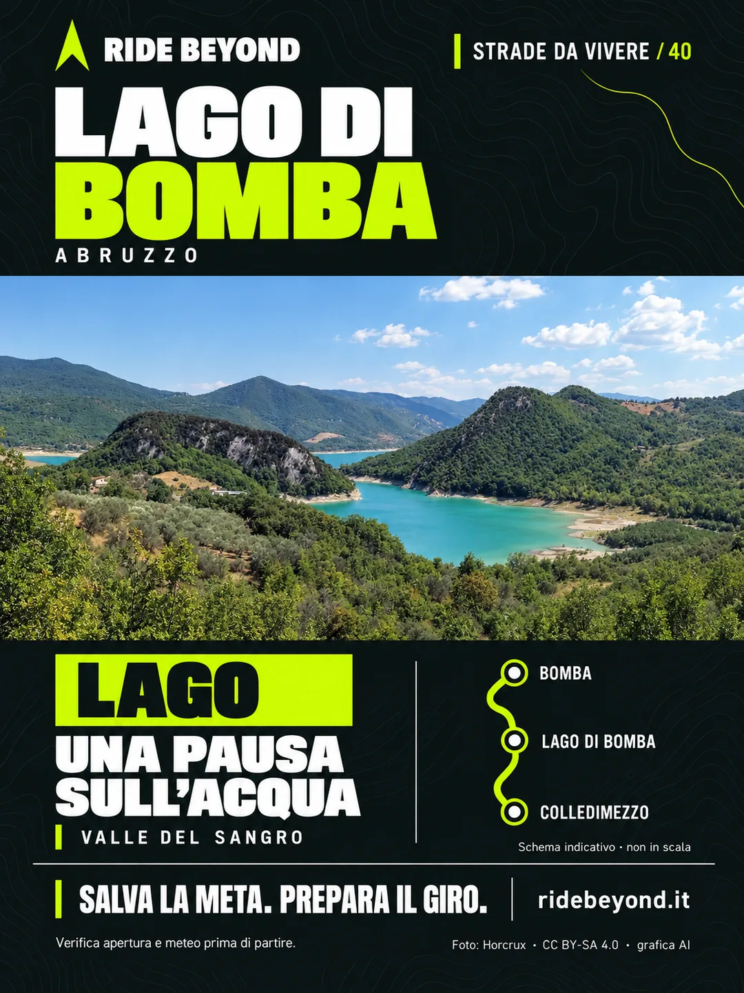 Grafica RIDE BEYOND · Lago di Bomba, Abruzzo