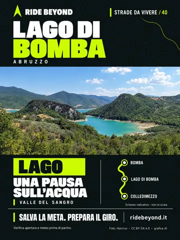 Grafica RIDE BEYOND · Lago di Bomba