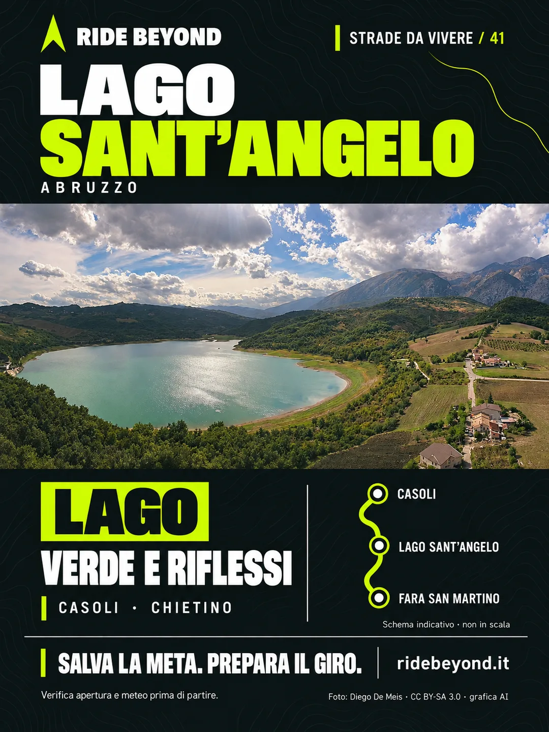 Grafica RIDE BEYOND · Lago Sant’Angelo, Abruzzo