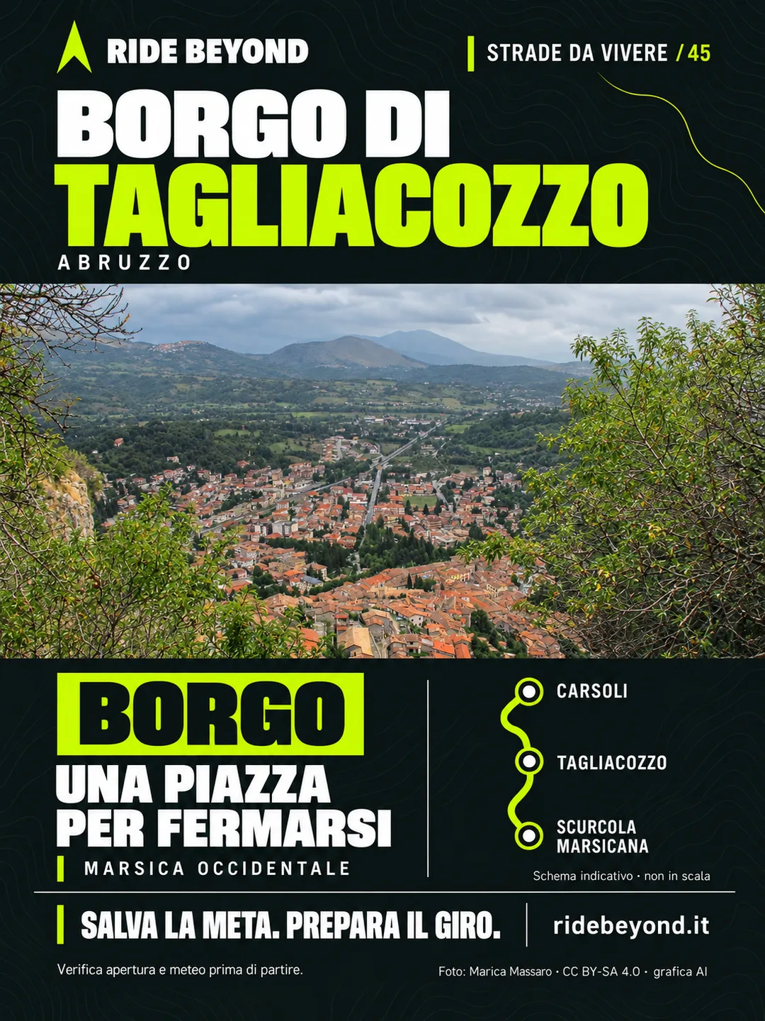 Grafica RIDE BEYOND · Tagliacozzo, Abruzzo