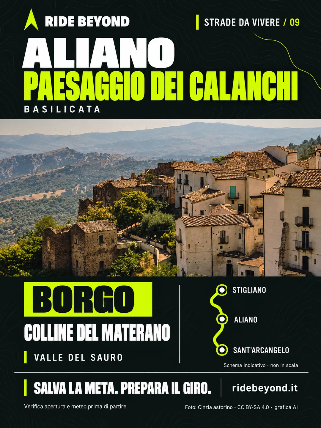 Grafica RIDE BEYOND · Aliano, Basilicata