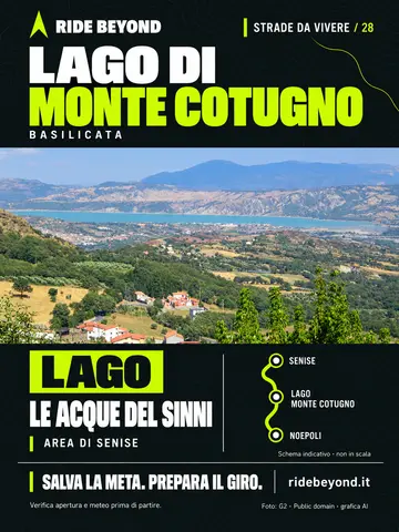 Grafica RIDE BEYOND · Lago di Monte Cotugno