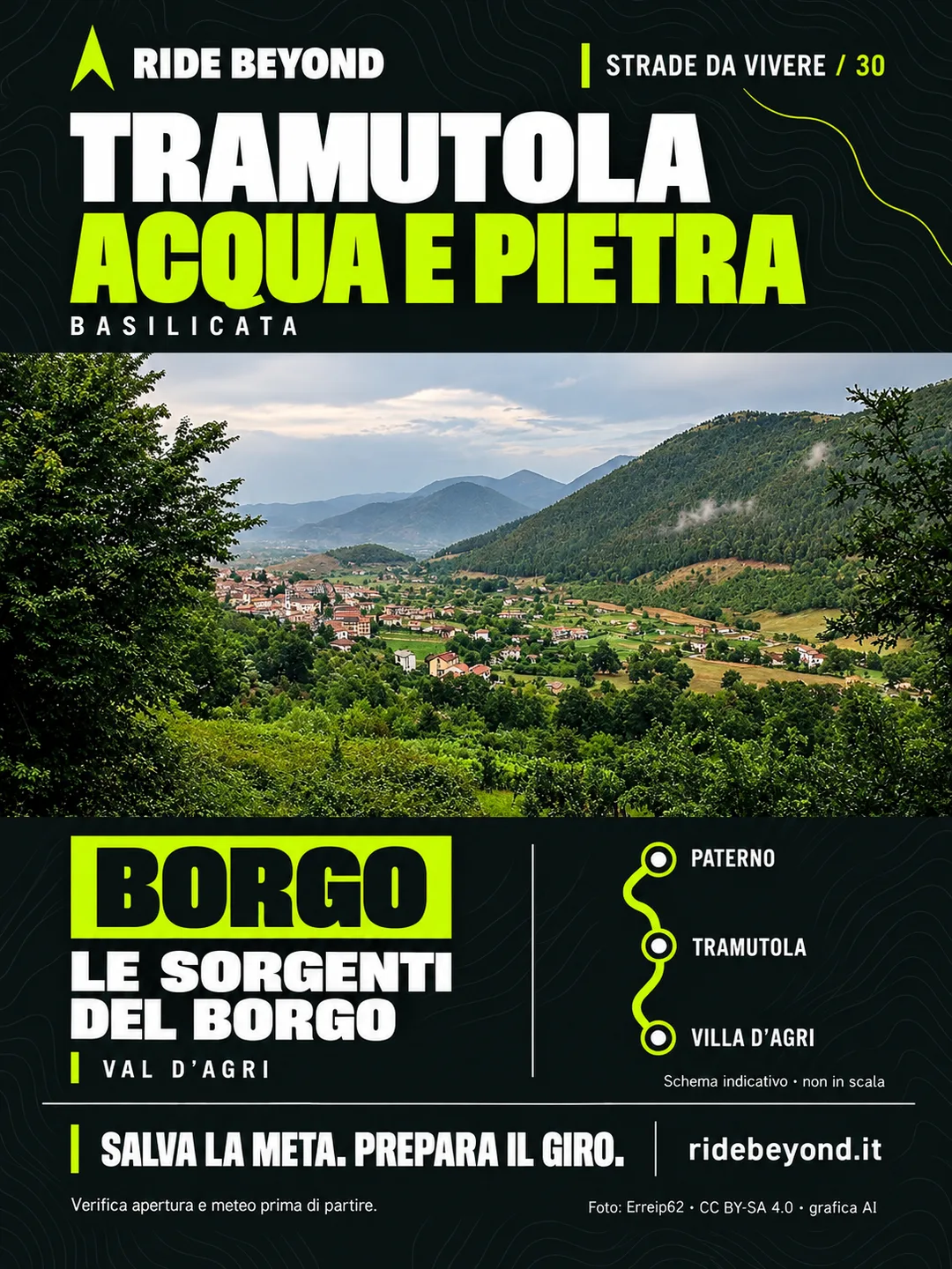 Grafica RIDE BEYOND · Tramutola, Basilicata