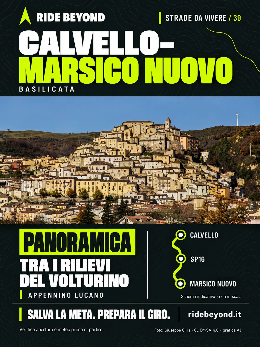 Grafica RIDE BEYOND · Da Calvello a Marsico Nuovo, Basilicata