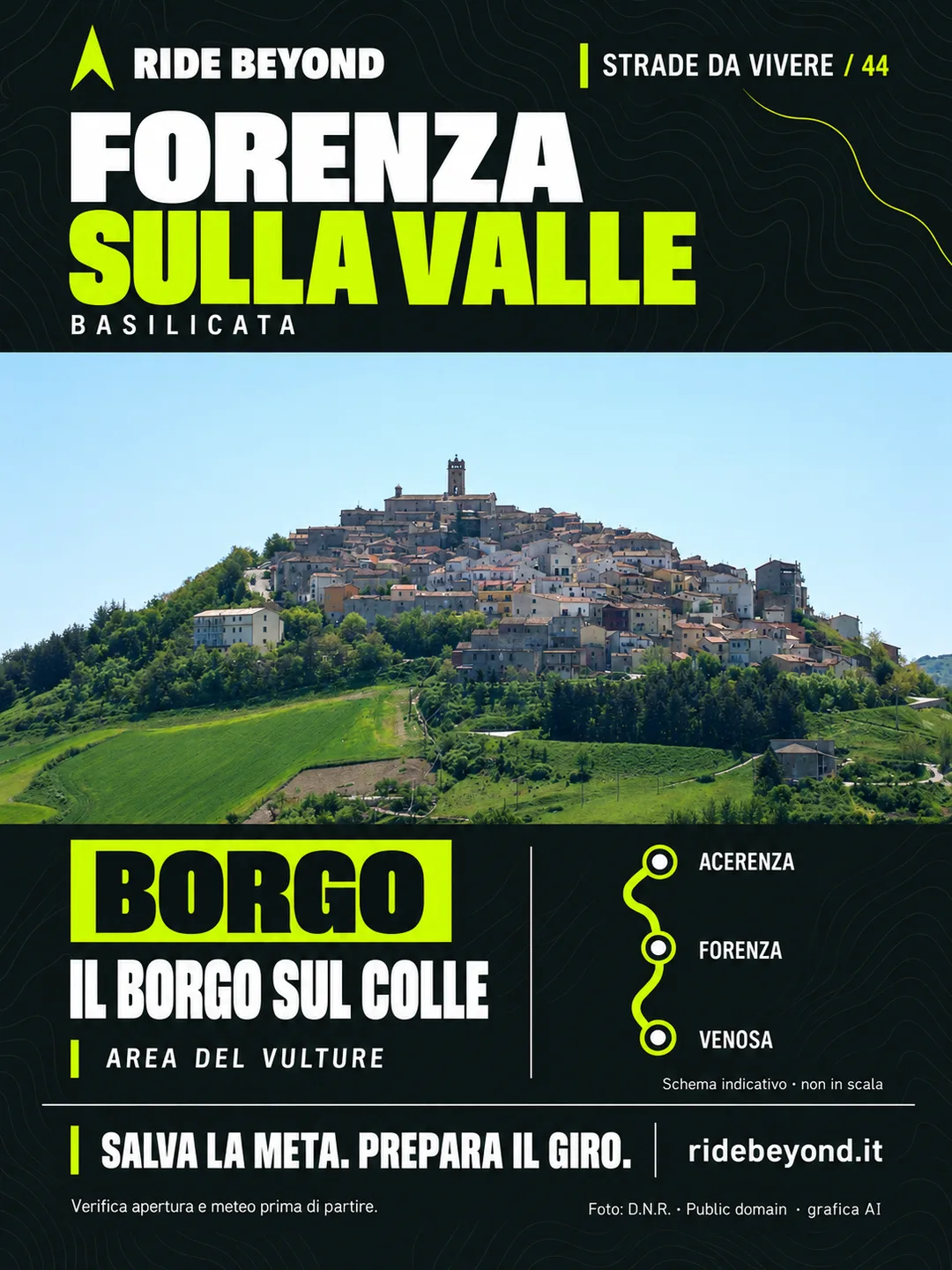 Grafica RIDE BEYOND · Forenza, Basilicata