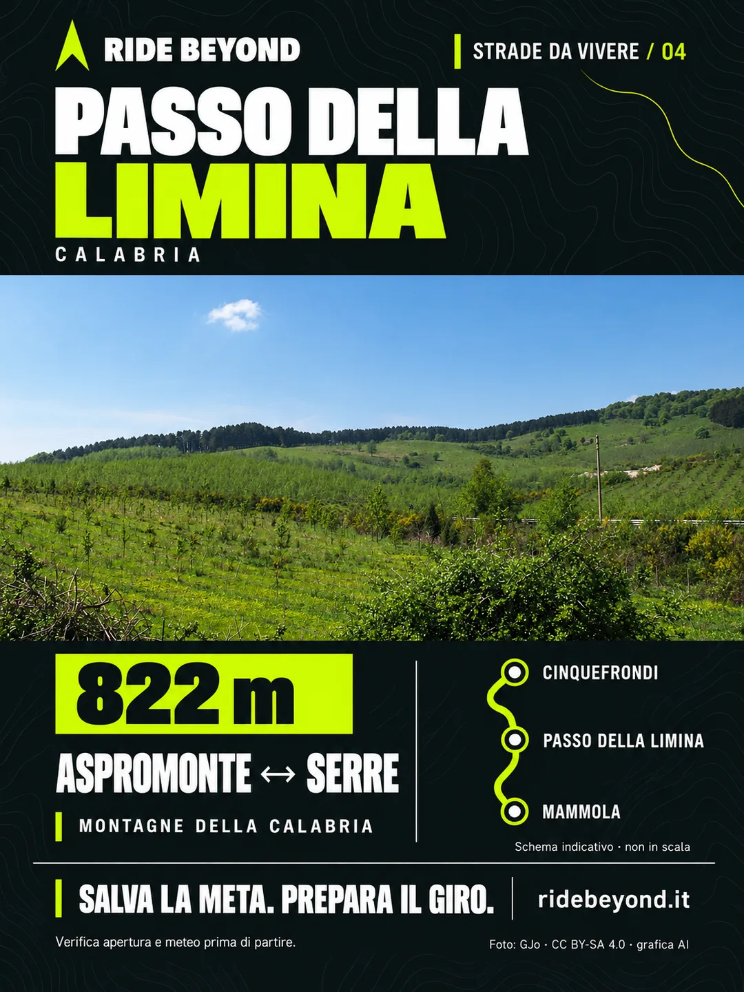 Grafica RIDE BEYOND · Passo della Limina, Calabria