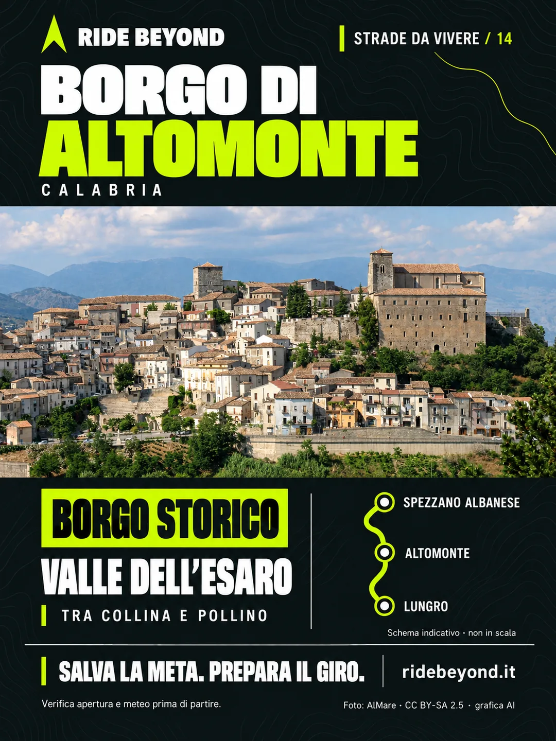Grafica RIDE BEYOND · Altomonte, Calabria
