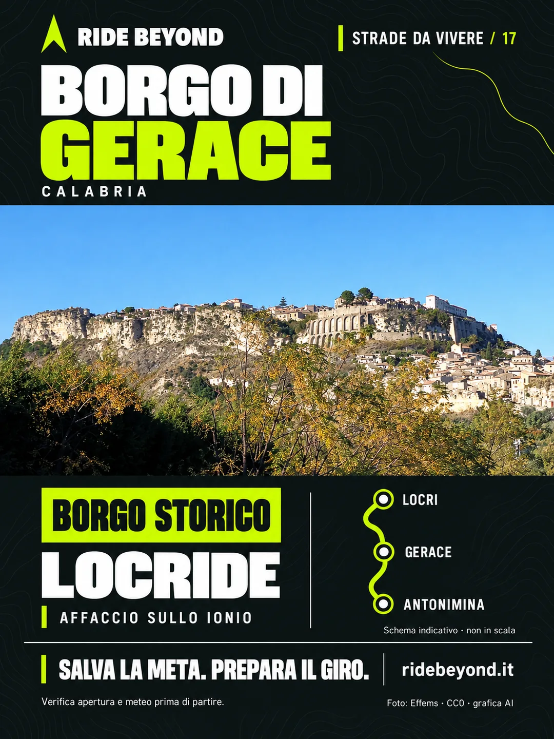 Grafica RIDE BEYOND · Gerace, Calabria