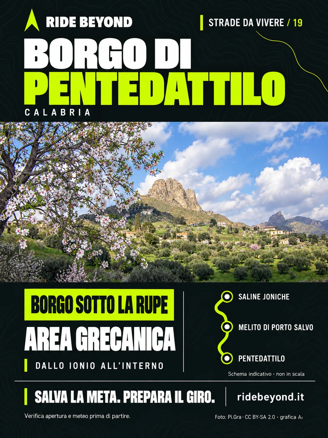 Grafica RIDE BEYOND · Pentedattilo, Calabria