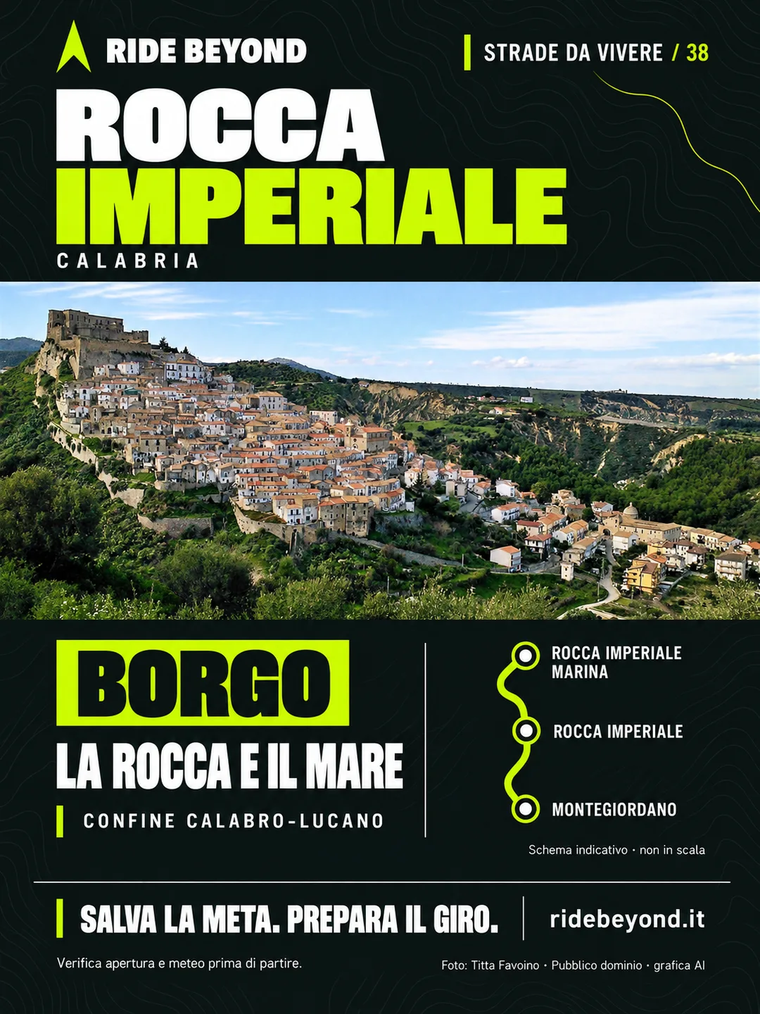 Grafica RIDE BEYOND · Rocca Imperiale, Calabria