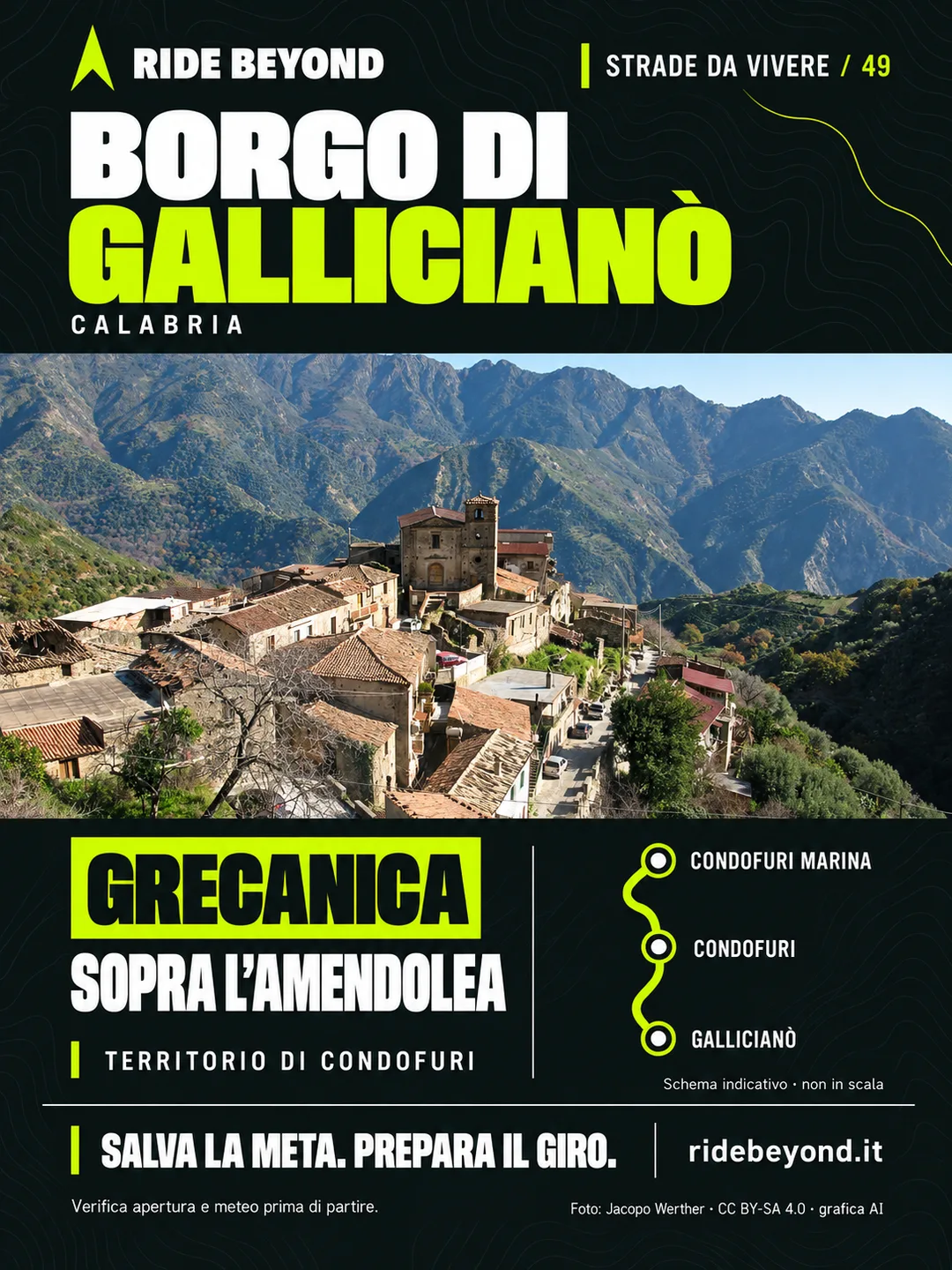 Grafica RIDE BEYOND · Gallicianò, Calabria