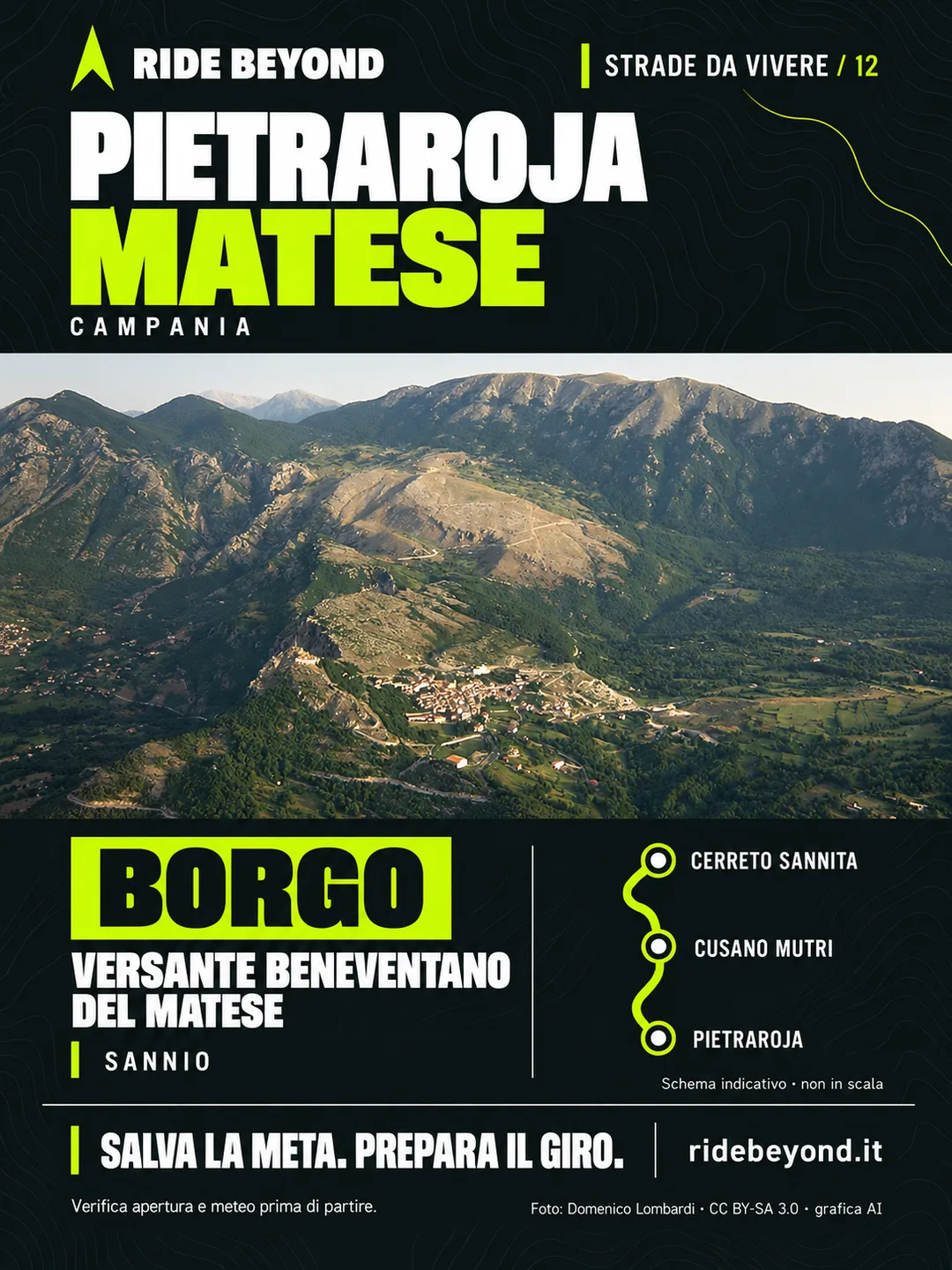Grafica RIDE BEYOND · Pietraroja, Campania