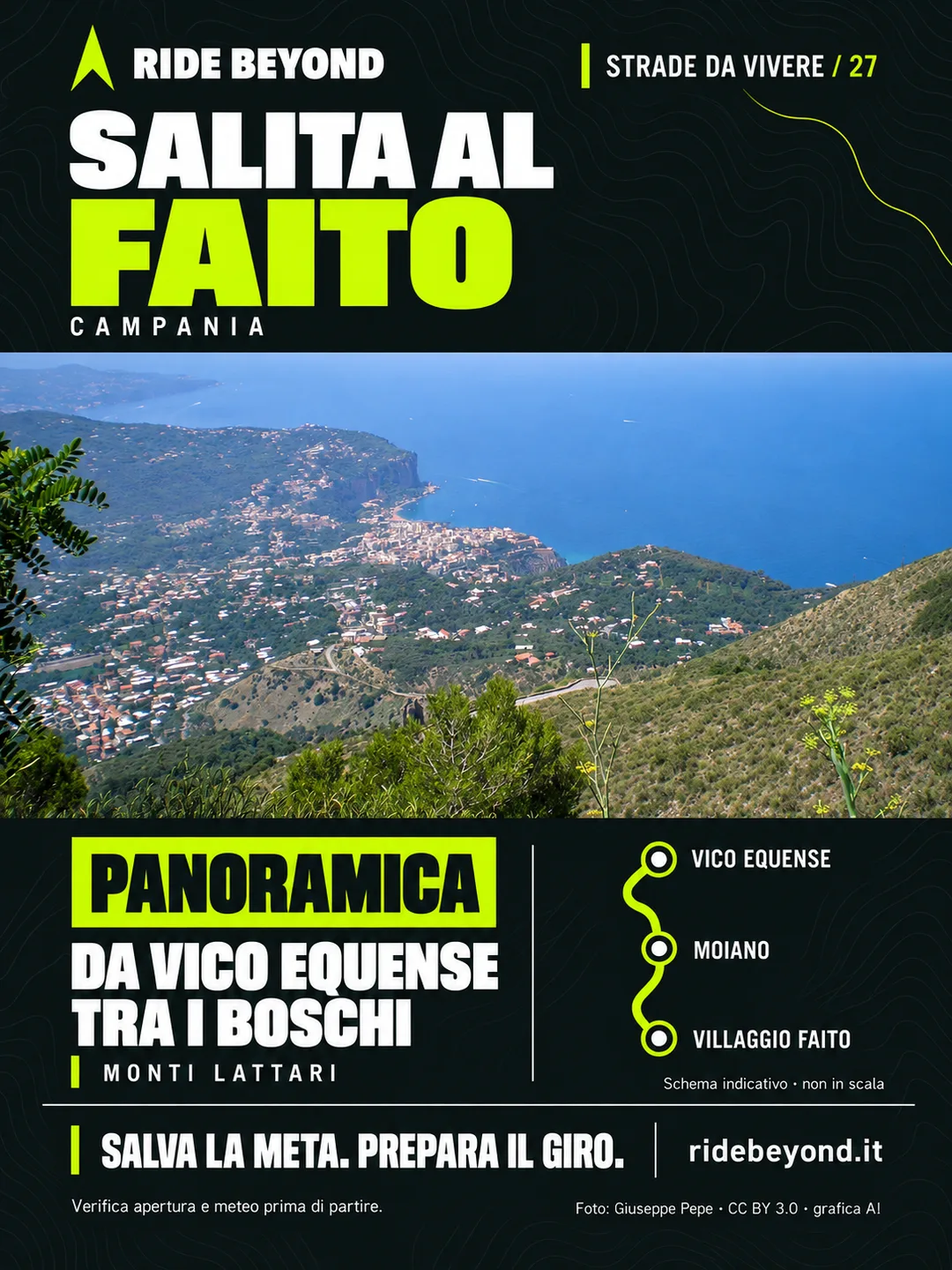 Grafica RIDE BEYOND · Salita al Faito, Campania