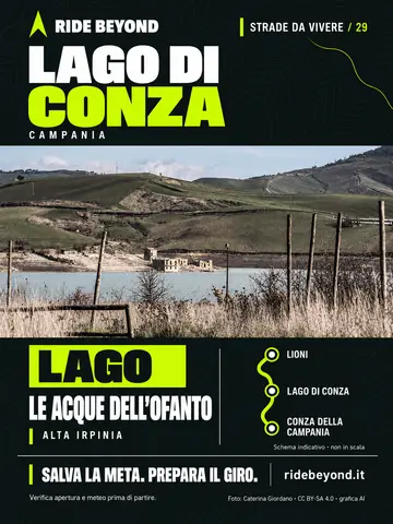 Grafica RIDE BEYOND · Lago di Conza