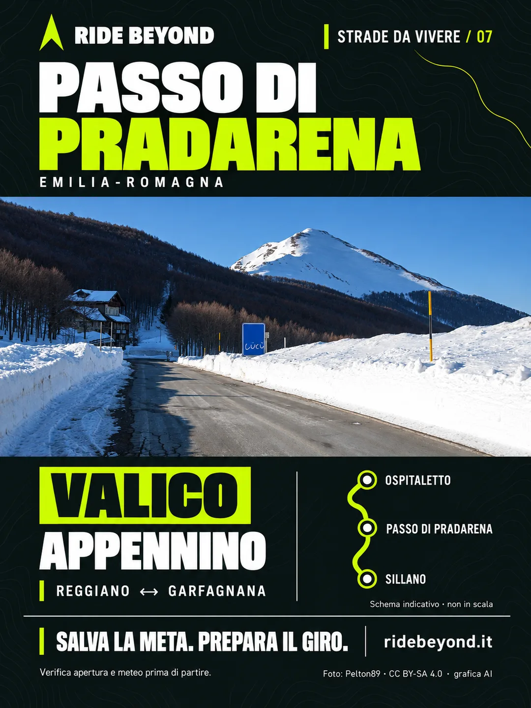Grafica RIDE BEYOND · Passo di Pradarena, Emilia-Romagna