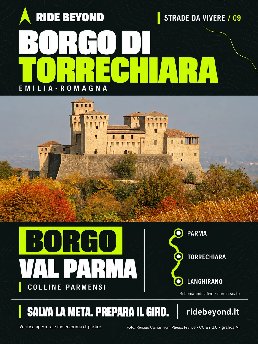 Grafica RIDE BEYOND · Torrechiara, Emilia-Romagna