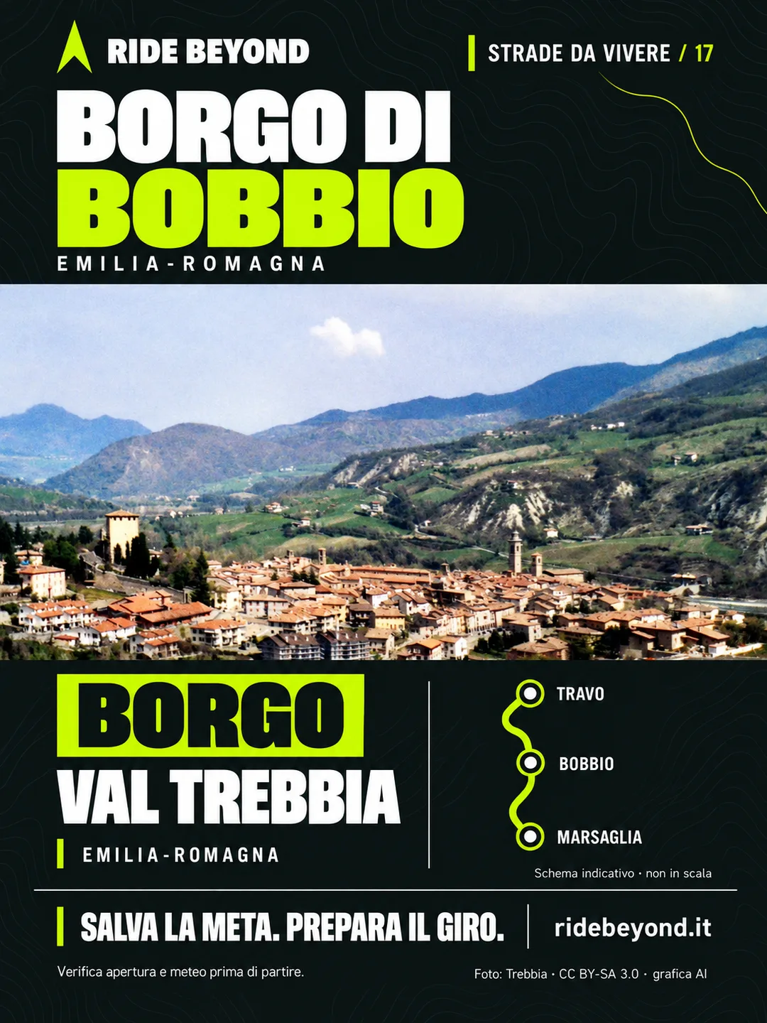 Grafica RIDE BEYOND · Bobbio, Emilia-Romagna