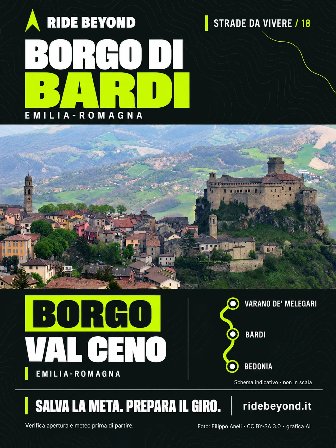 Grafica RIDE BEYOND · Bardi, Emilia-Romagna