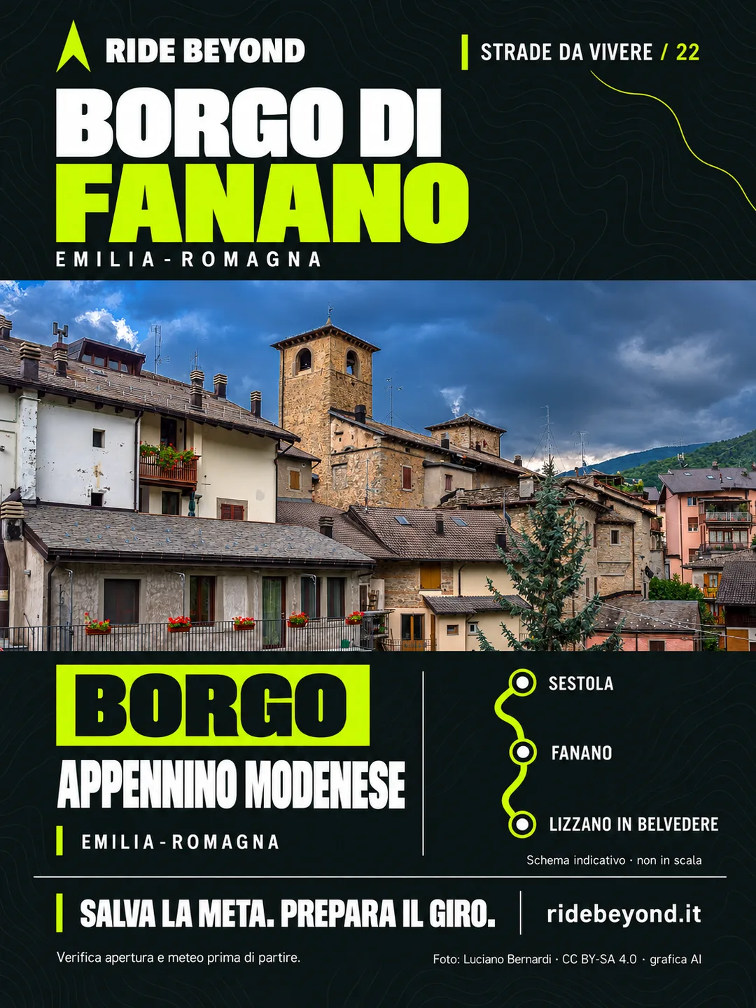 Grafica RIDE BEYOND · Fanano, Emilia-Romagna