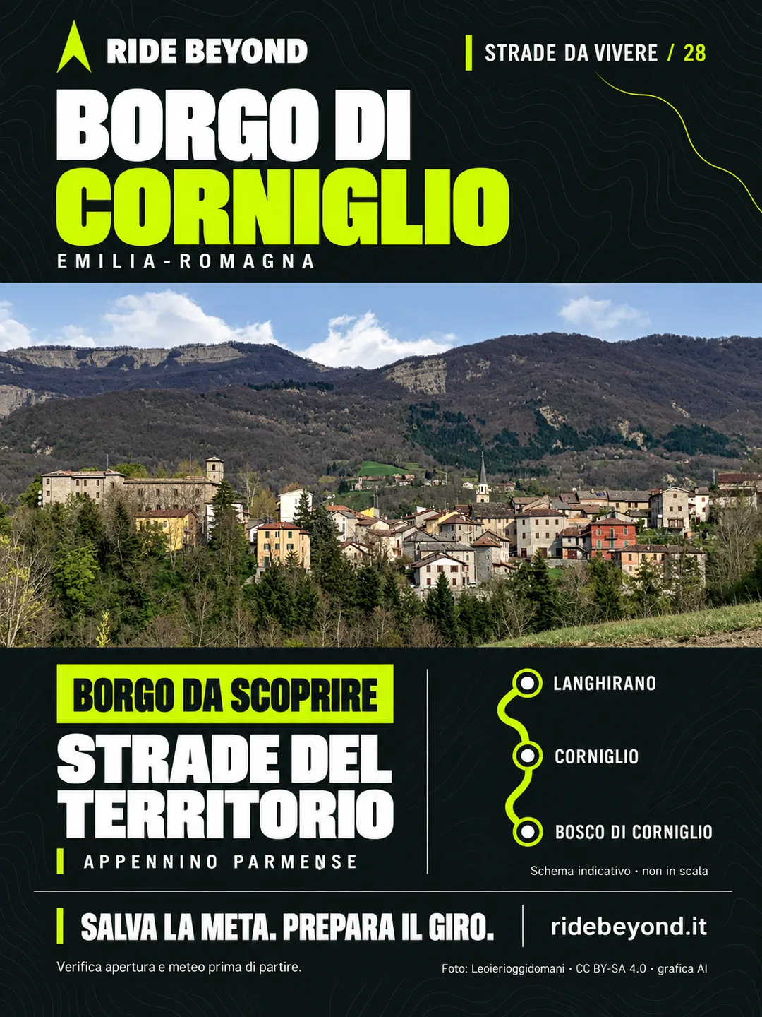 Grafica RIDE BEYOND · Corniglio, Emilia-Romagna
