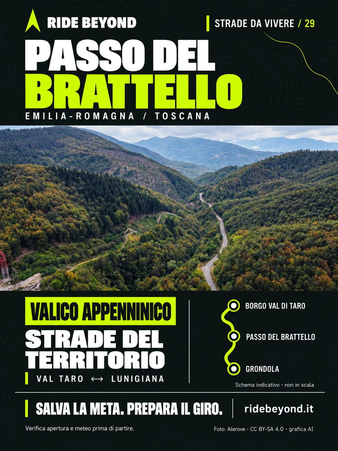 Grafica RIDE BEYOND · Passo del Brattello, Emilia-Romagna