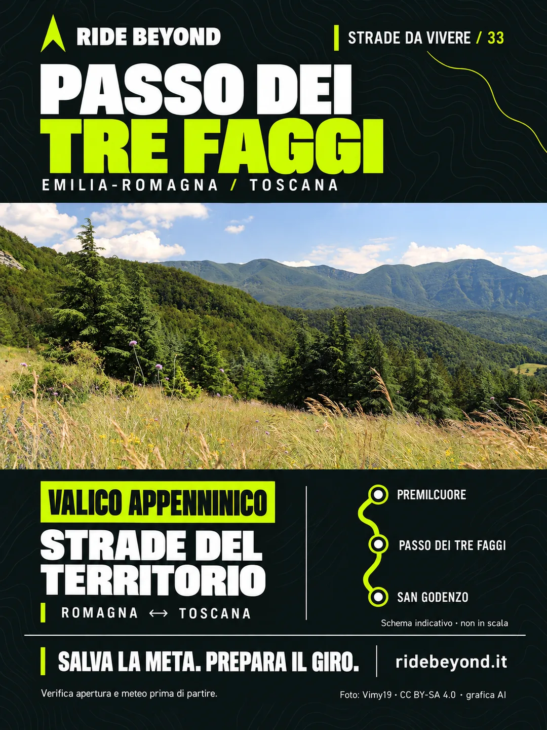 Grafica RIDE BEYOND · Passo dei Tre Faggi, Emilia-Romagna