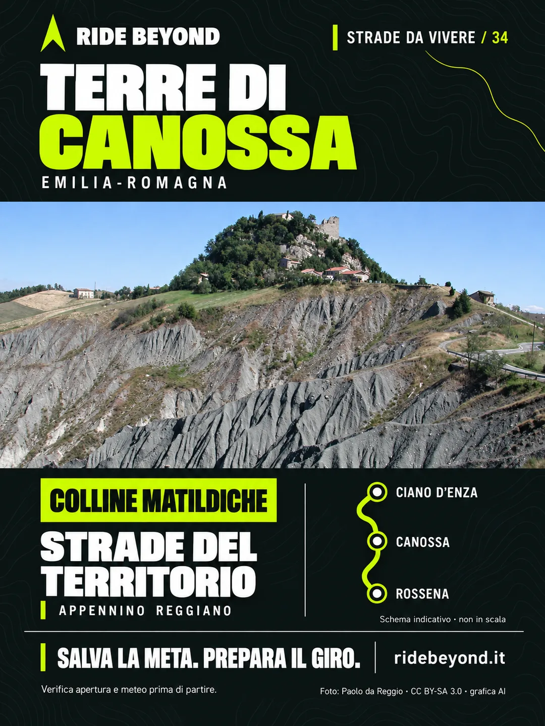 Grafica RIDE BEYOND · Canossa, Emilia-Romagna