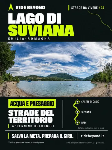 Grafica RIDE BEYOND · Lago di Suviana