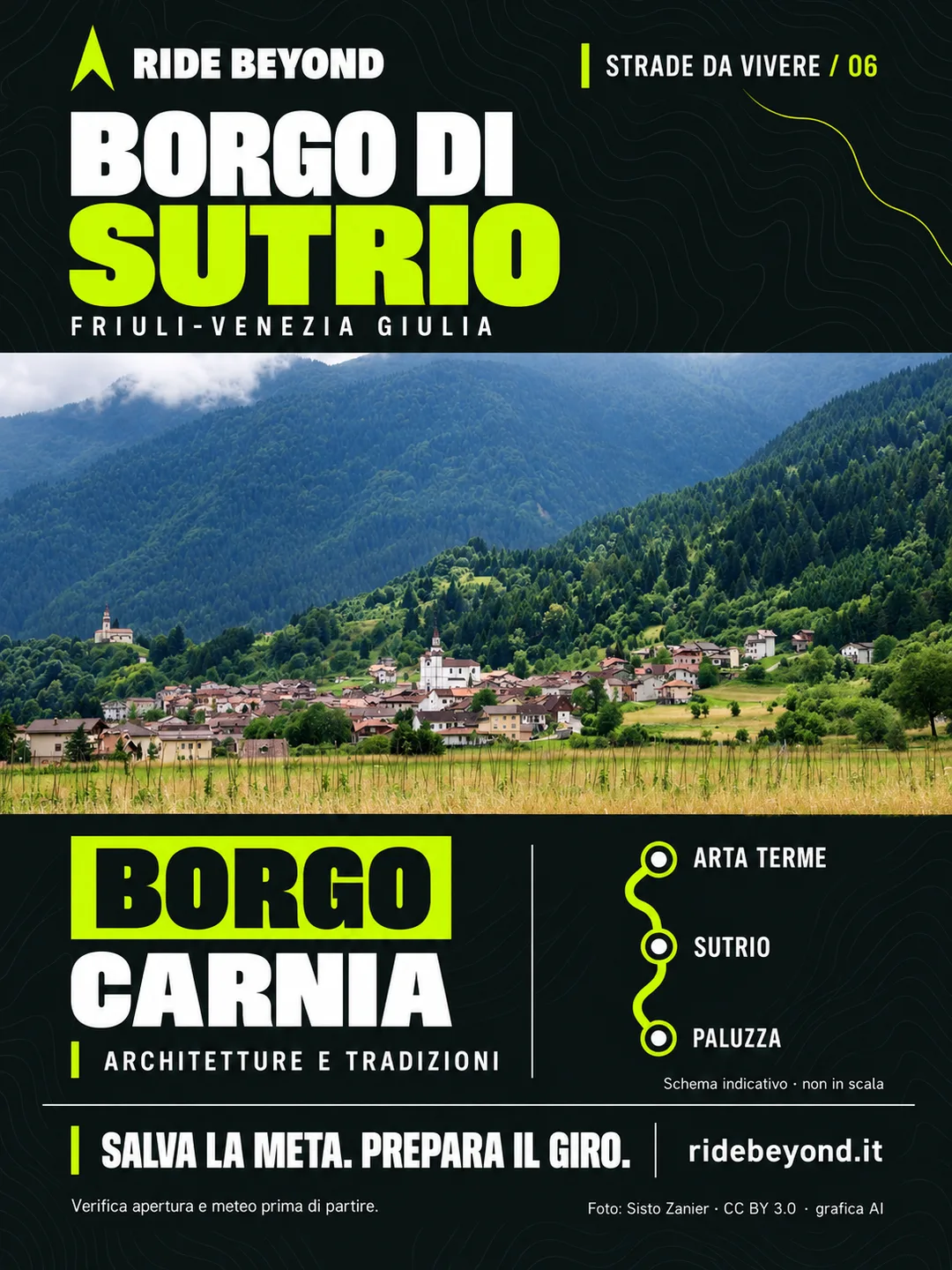 Grafica RIDE BEYOND · Sutrio, Friuli-Venezia Giulia