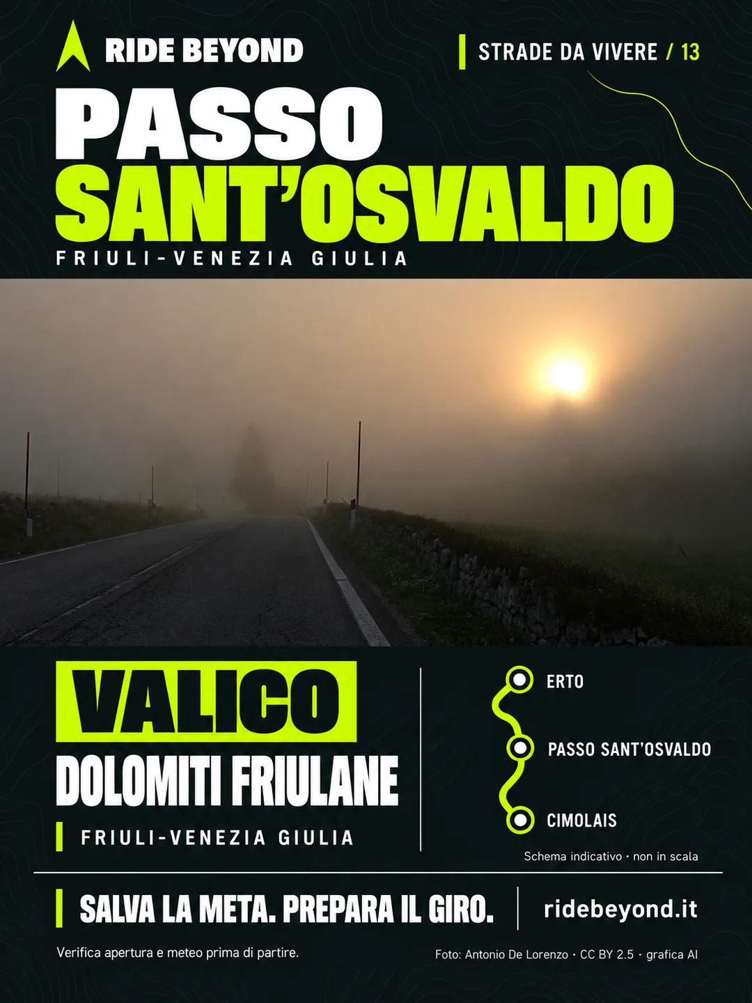 Grafica RIDE BEYOND · Passo Sant’Osvaldo, Friuli-Venezia Giulia