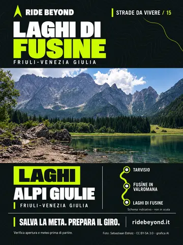 Grafica RIDE BEYOND · Laghi di Fusine