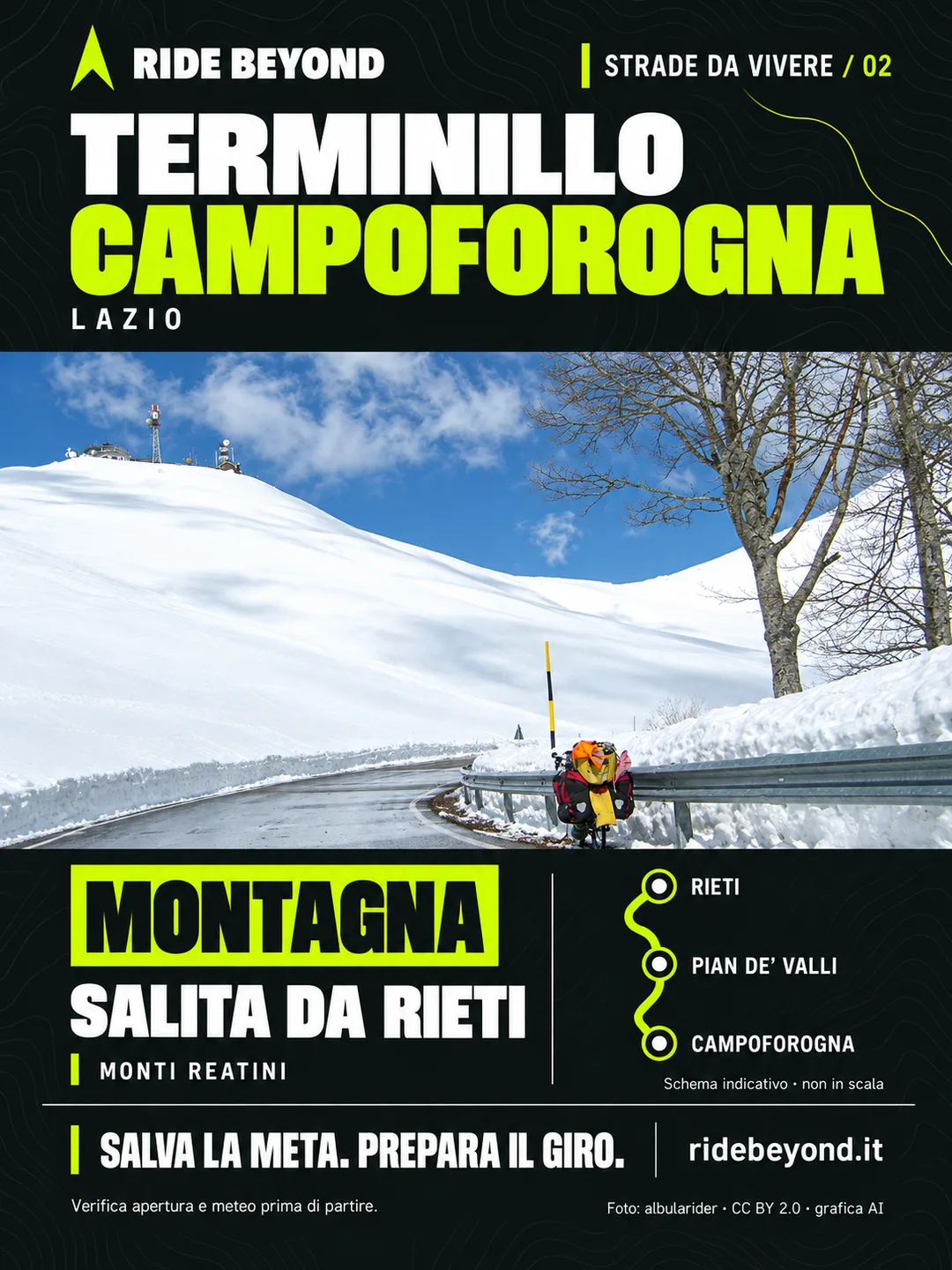 Grafica RIDE BEYOND · Terminillo · Campoforogna, Lazio