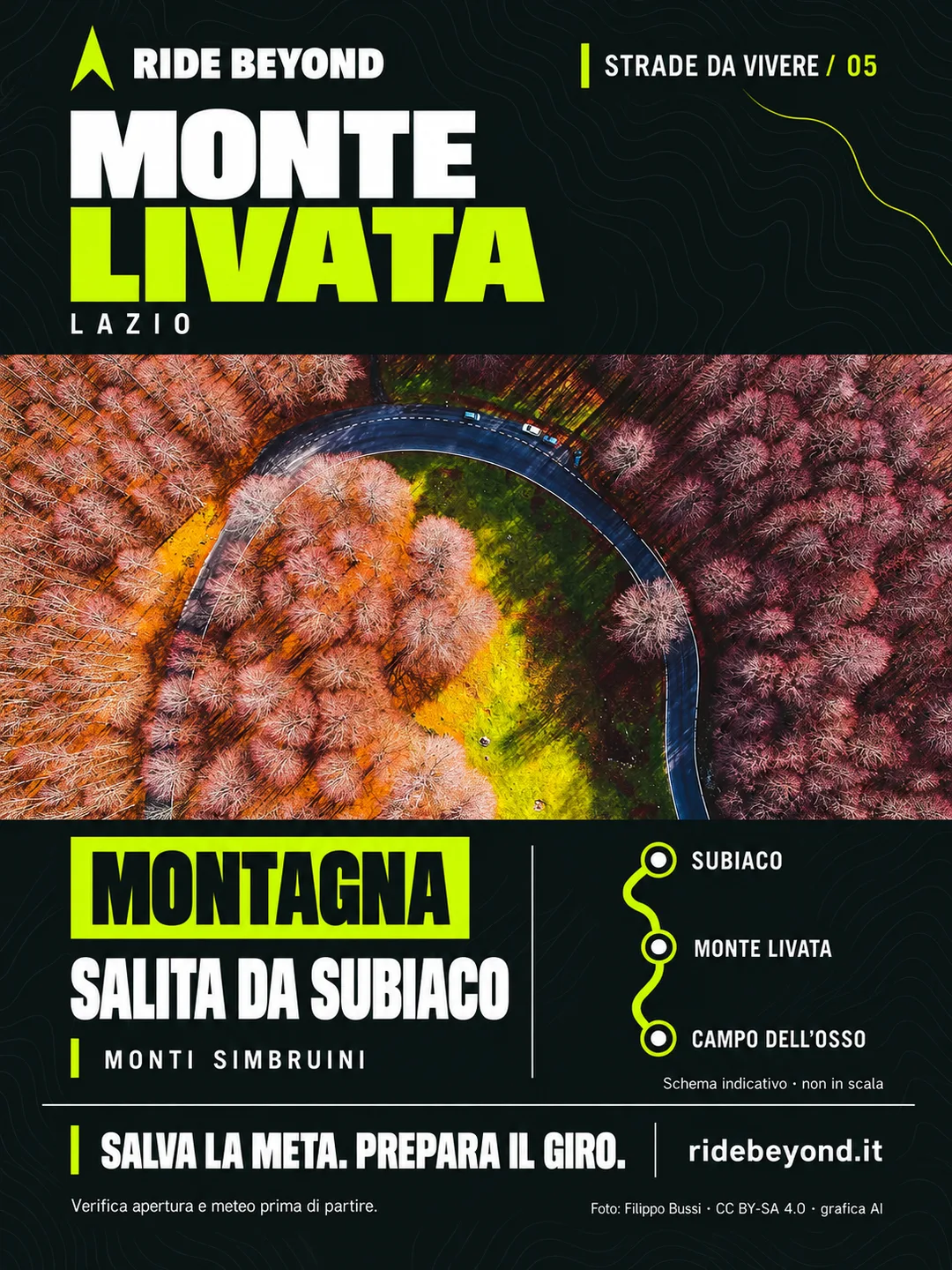 Grafica RIDE BEYOND · Monte Livata, Lazio