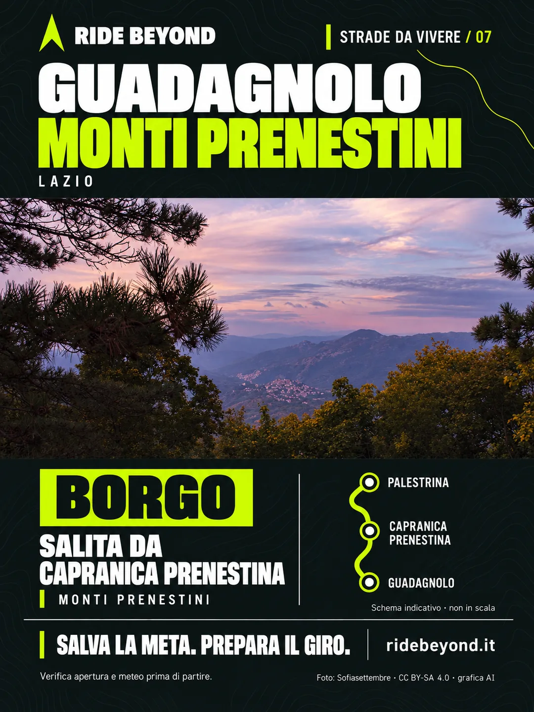 Grafica RIDE BEYOND · Guadagnolo, Lazio