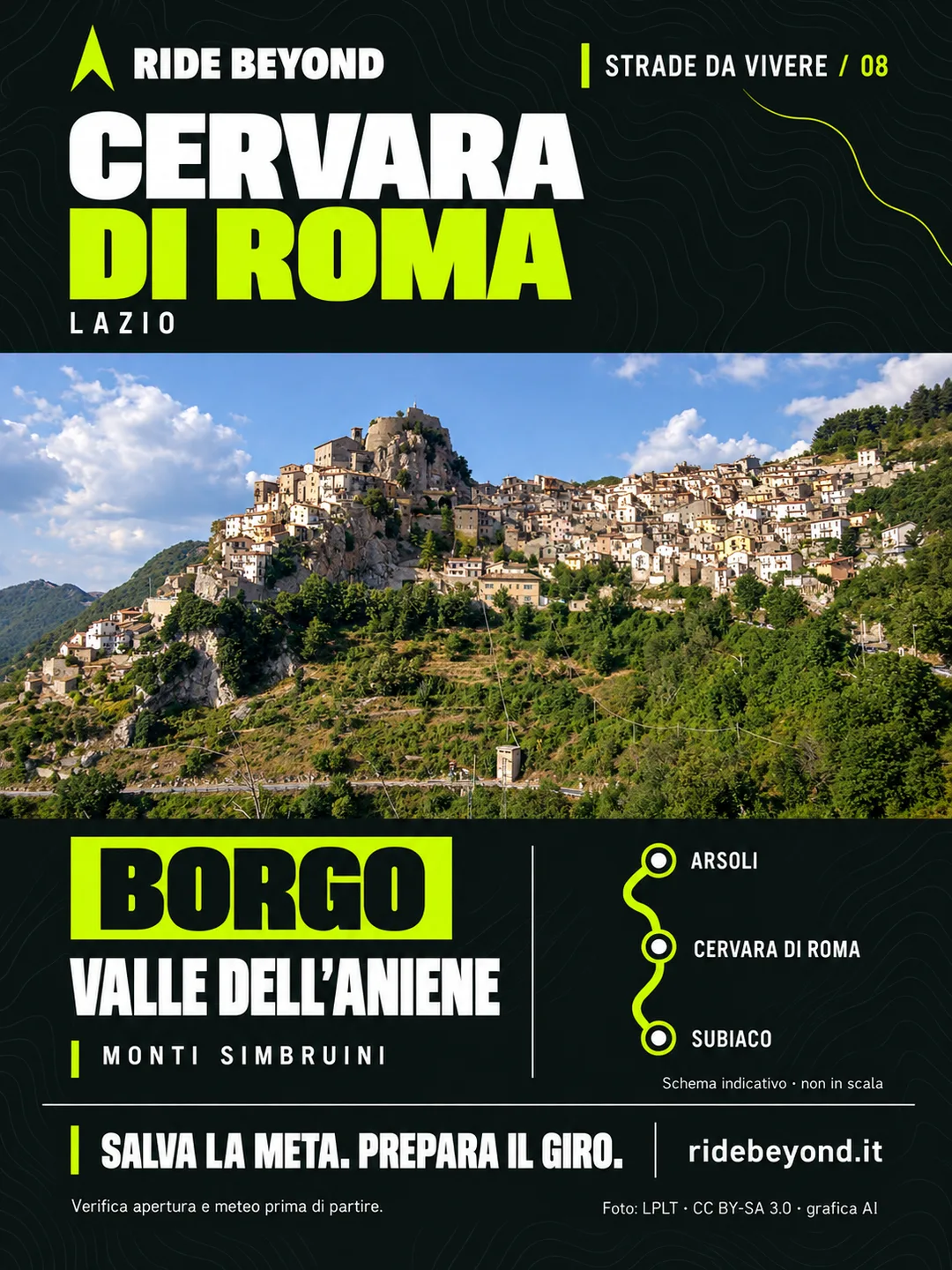 Grafica RIDE BEYOND · Cervara di Roma, Lazio