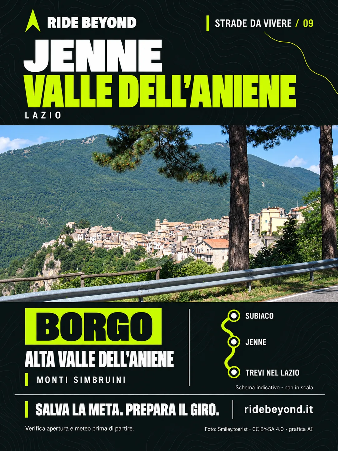 Grafica RIDE BEYOND · Jenne, Lazio