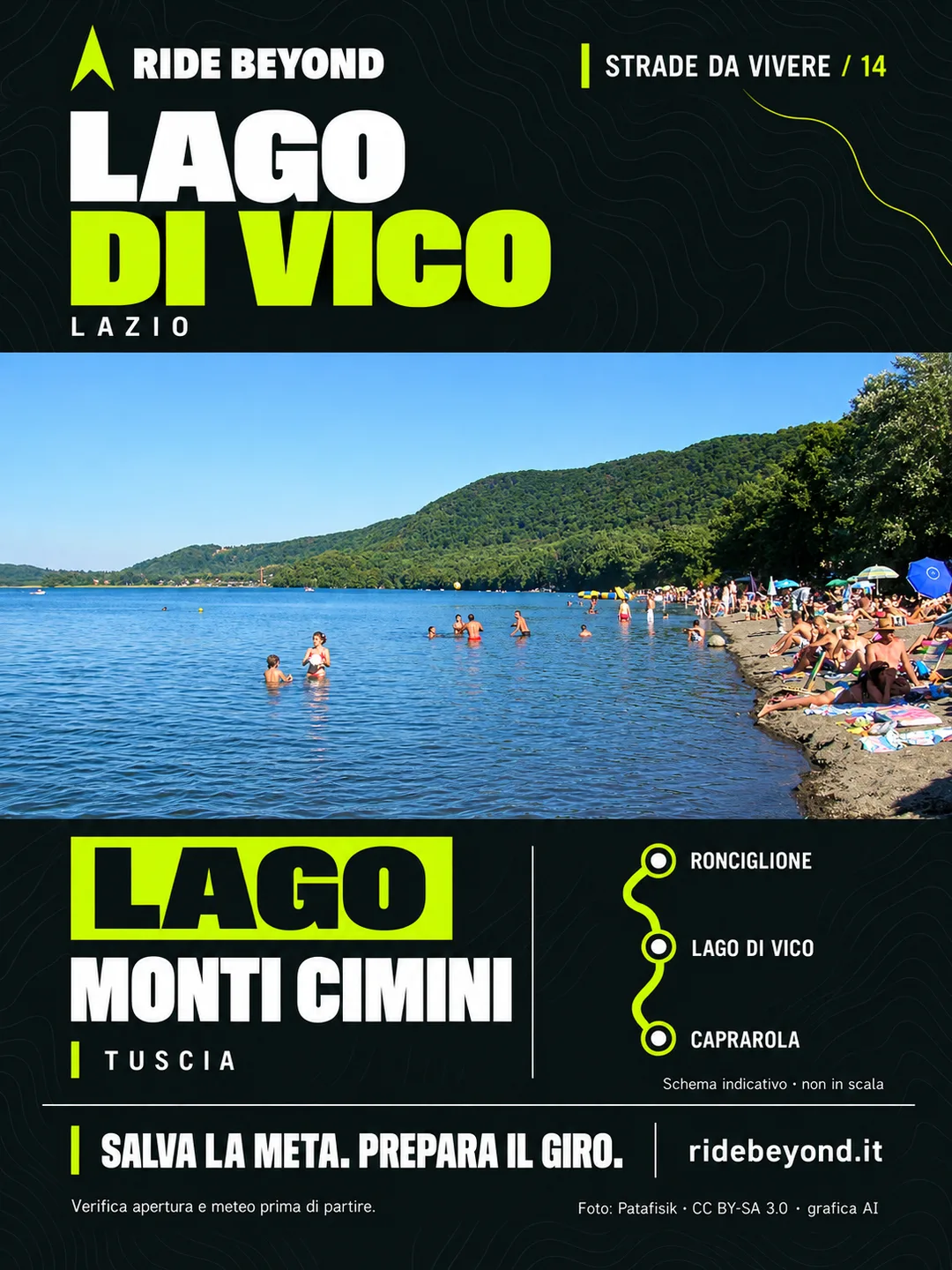 Grafica RIDE BEYOND · Lago di Vico, Lazio