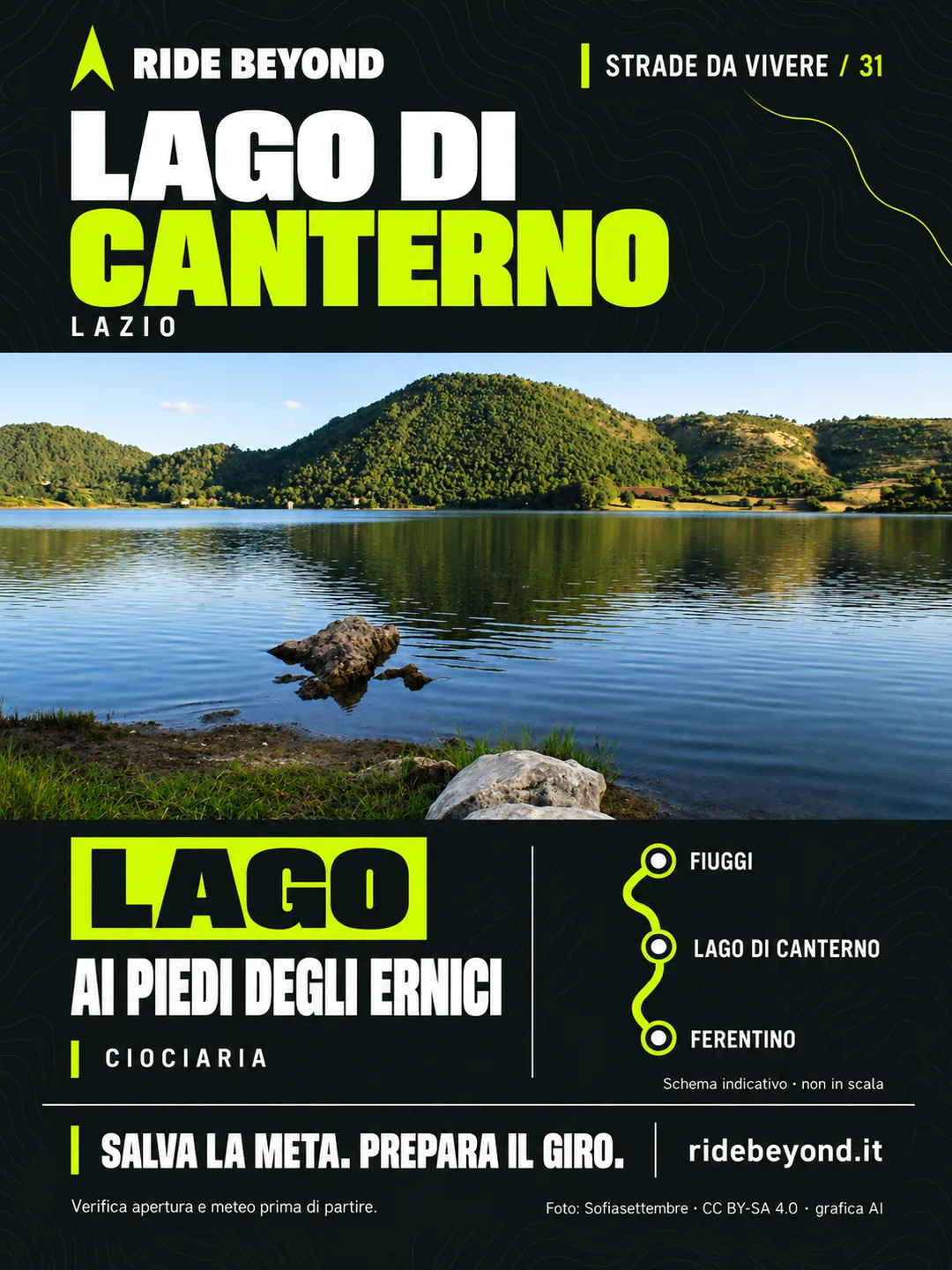 Grafica RIDE BEYOND · Lago di Canterno, Lazio