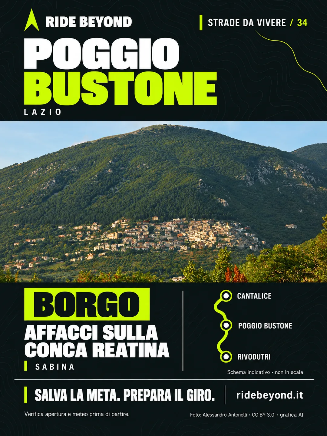 Grafica RIDE BEYOND · Poggio Bustone, Lazio