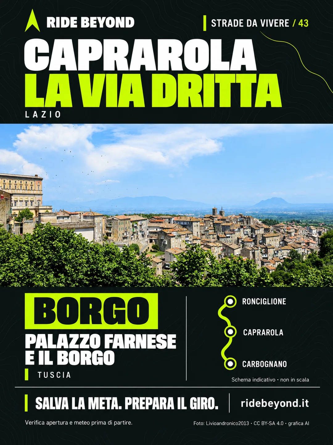 Grafica RIDE BEYOND · Caprarola, Lazio